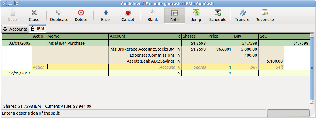 Setup Current Portfolio