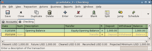 The Checking Account - Register