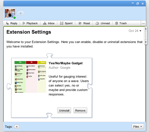 Extension-settings