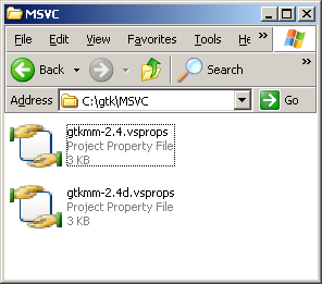 Visual Stuio Property files in the gtkmm Distribution.
