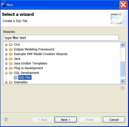 Select a wizard