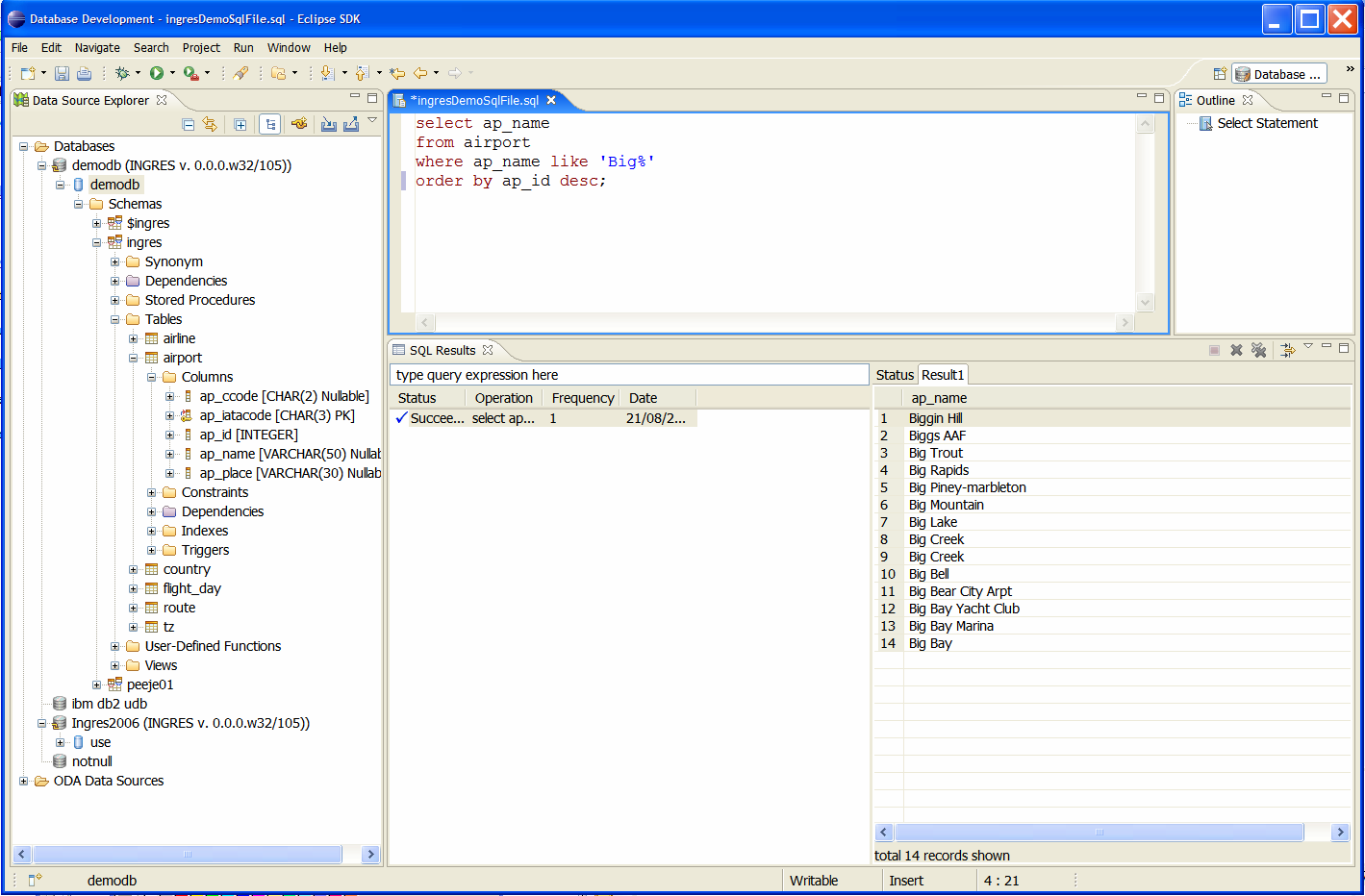 Connected to Database