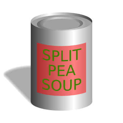 Un barattolo di zuppa.