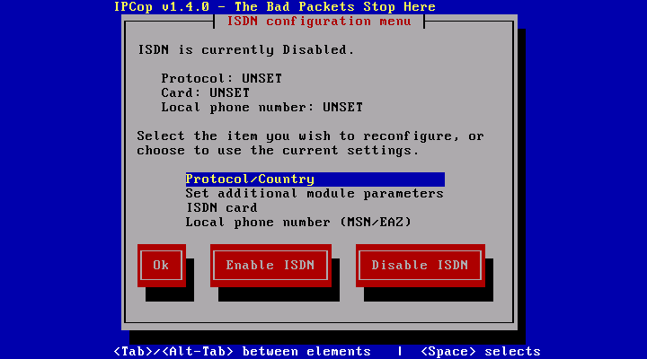 initial ISDN setup