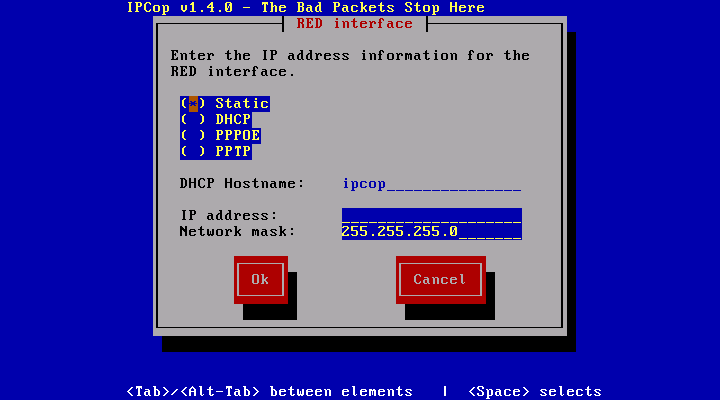 RED network configuration