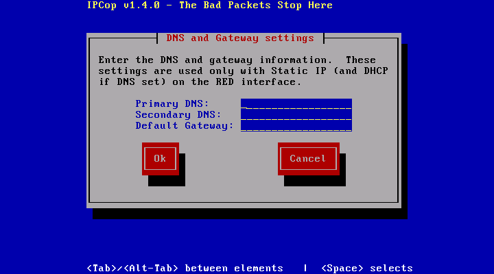 configure DNS and gateway