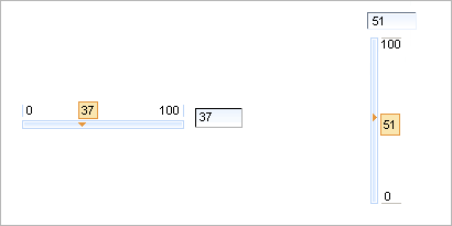 <rich:inputNumberSlider> component, horizontal and vertical views