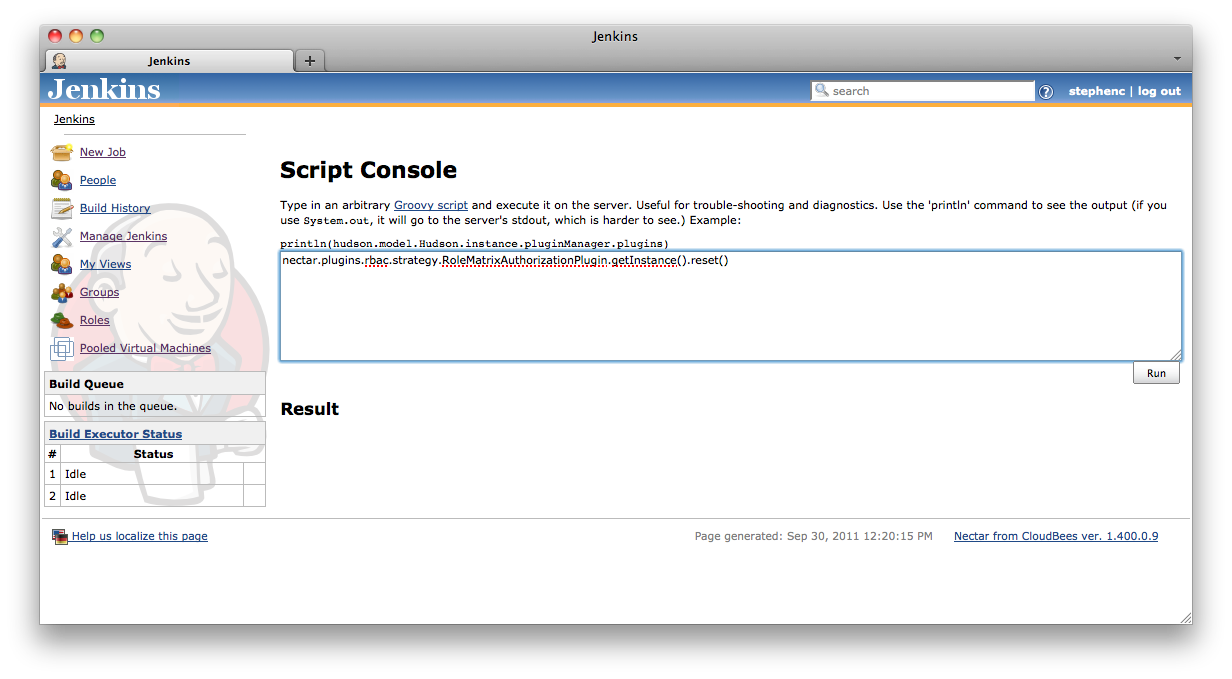 reset via script console complete