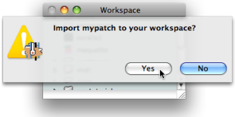 OM systematically asks if the user wants to import the item concerned.