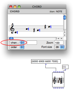 Visualizing MIDI channels&nbsp;: Here, every note is on channel 1
