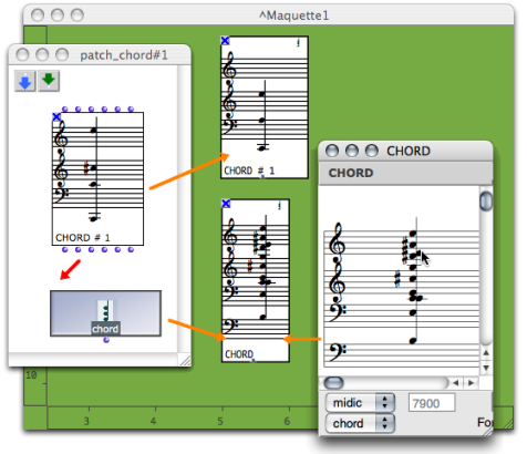 Instances modified in the maquette editor.