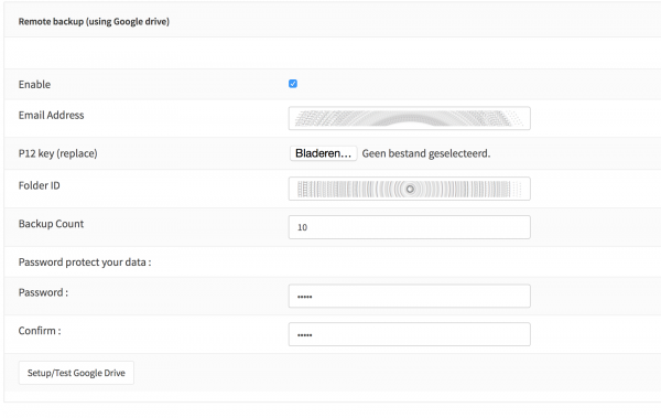 Заполнение manual Backup.