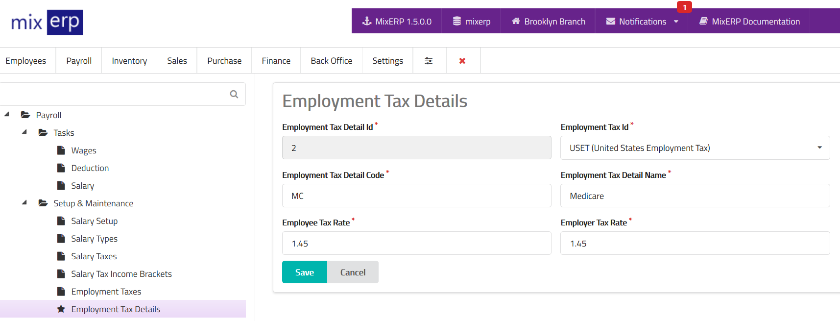 Employment Tax Details