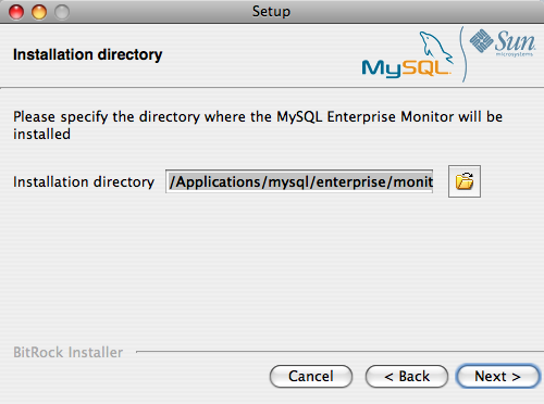 MySQL Enterprise Monitor: Installing
              Monitor on OS X: Installation Directory