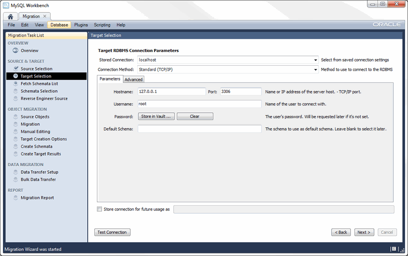 Target Database Selection