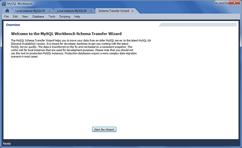 MySQL Schema Transfer Wizard: Overview