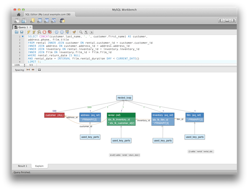 Visual Explain: Workbench 5.2