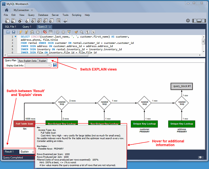 Visual Explain: Workbench 6.1