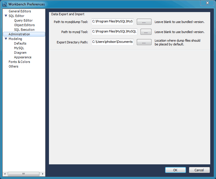 Preferences: Administration