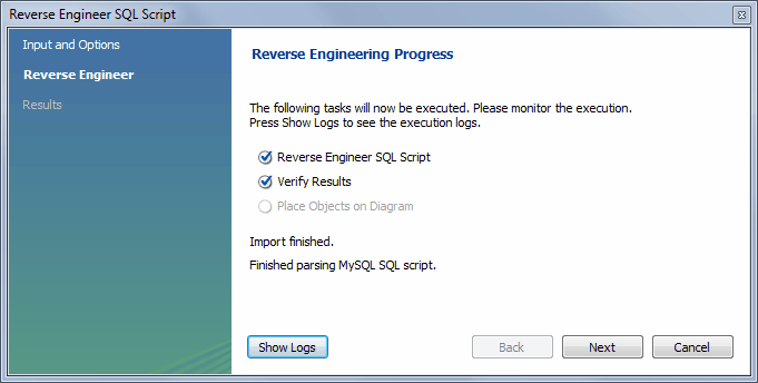 Reverse Engineer SQL Script: Execution