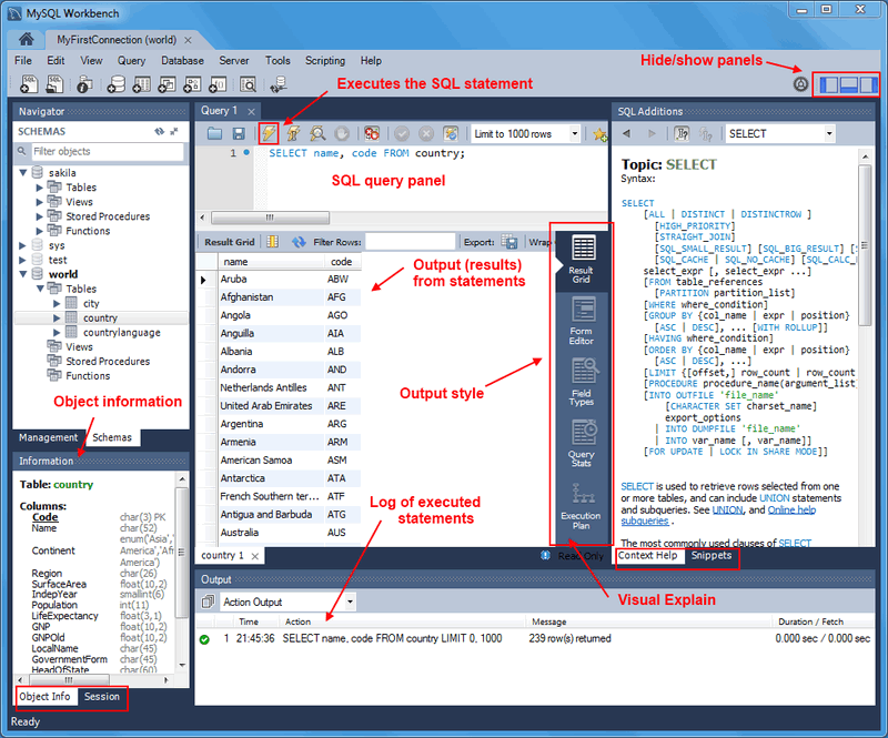 SQL Editor - SQL Query Panel