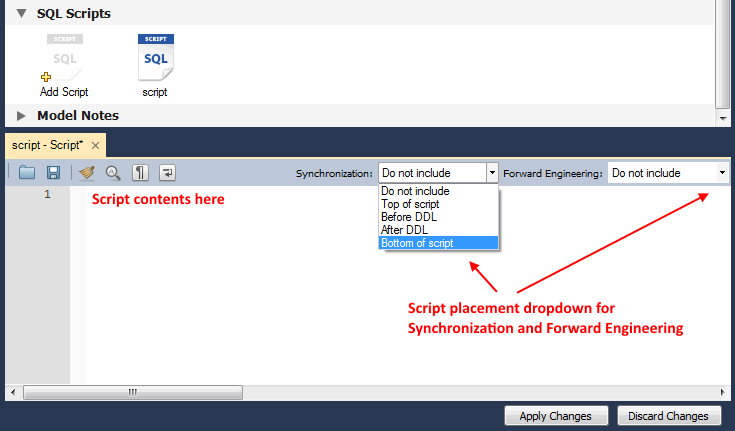 SQL Scripts Editor