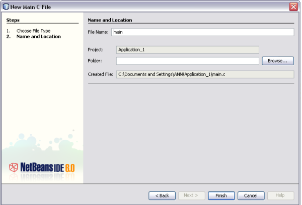 Screenshot of the New File dialog
        box