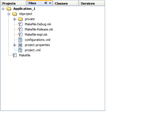 Screenshot of the Files tab
