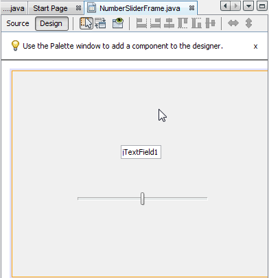 Image showing the form with both the slider and text field added to the form.