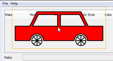 Screenshot showing how to add the car preview component to the form