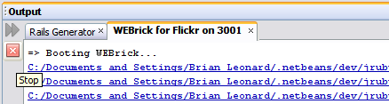 Figure 1:  Stopping the WEBrick server
