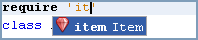 Code Completion for require statement