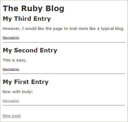 Figure 7:  Blog Posts in Reverse Order