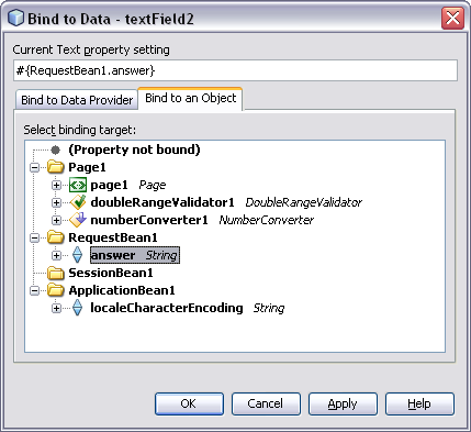 Figure 18: Bind to Data Dialog Box