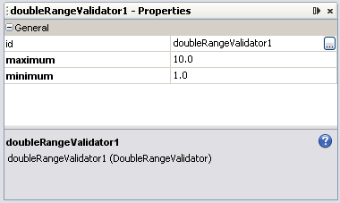 Figure 16: Double Range Validator Properties