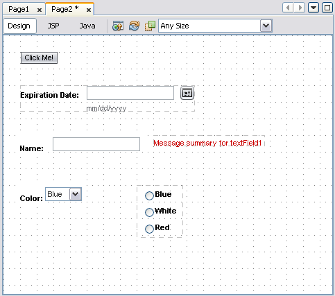 Figure 9: Components in the Visual Designer