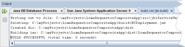 Output window after BPEL Module project is built