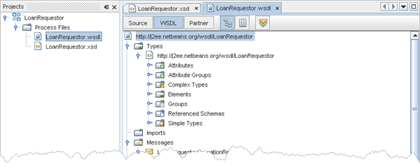 New WSDL document in the IDE, click to enlarge