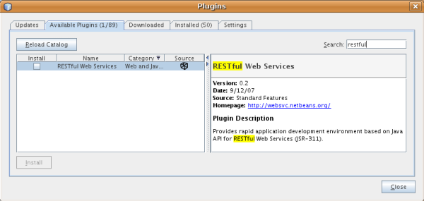 restful from plugin manager