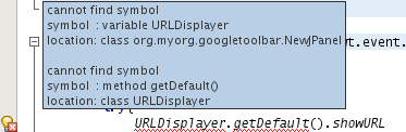 tooltip for URLDisplayer error in Source Editor