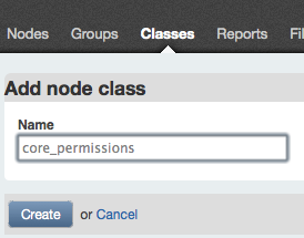 The console's Add node class page
