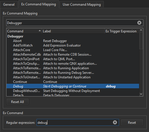 "FakeVim Ex Command Mapping preferences"