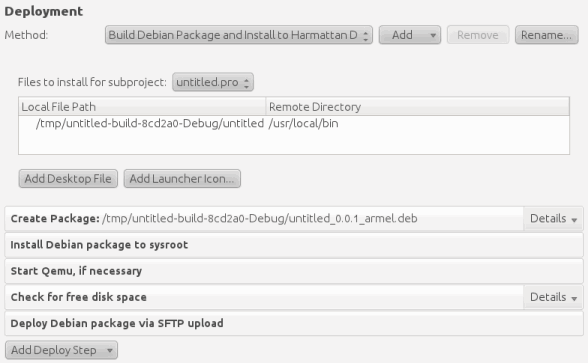 "Run settings for embedded Linux devices"