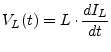 $\displaystyle V_L(t) = L\cdot \dfrac{d I_L}{d t}$