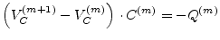 $\displaystyle \left( V_C^{(m + 1)} - V_C^{(m)} \right) \cdot C^{(m)} = - Q^{(m)}$