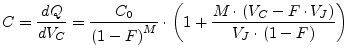 $\displaystyle C = \dfrac{d Q}{d V_C} = \dfrac{C_0}{\left(1 - F\right)^M}\cdot \...
...dfrac{M\cdot \left(V_C - F\cdot V_J\right)}{V_J\cdot \left(1 - F\right)}\right)$