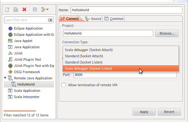 Scala remote debugging configuration