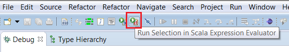 Run Selection in Scala Expression Evaluator