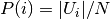 P(i) = |U_i| / N