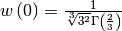 w\left(0\right)=\frac{1}{\sqrt[3]{3^{2}}\Gamma\left(\frac{2}{3}\right)}